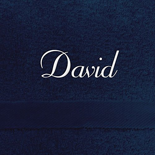 digital print Handtuch mit Namen David Bestickt, 50x100 cm, dunkelblau, extra Flauschige 550 g/qm Baumwolle (100%), Badetuch mit Namen besticken, Duschtuch mit Bestickung