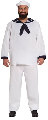 FIESTAS GUIRCA | Marinero Kostüm für Erwachsene - Jacke, Mütze und Hose - 40er Jahre Matrosen Kostüme für Halloween, Karneval und Kostümpartys - Ideal für Herren - Weiß