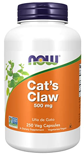 Now Foods, Cat's Claw (Corteccia di Artiglio di Gatto), 500mg, 250 Capsule vegan, Testato in Laboratorio, Vegetariano, Senza Glutine, Senza Soia