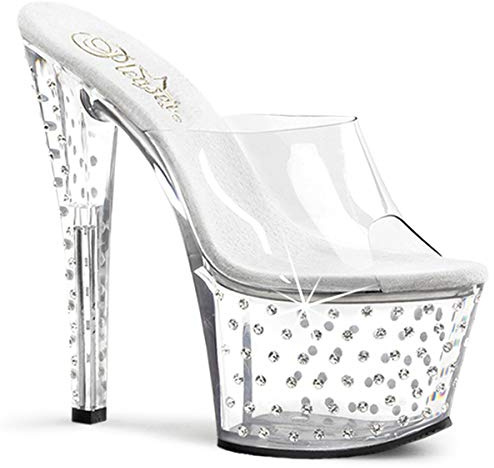 Pleaser Dam Stardust-701 platå, Transparent Transparent Clr Clr, 36 EU