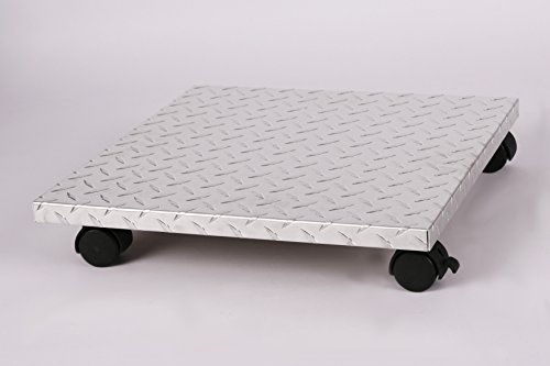 Möbelroller/Pflanzenroller (Profi) 50x50 cm, ALU, 100kg, Bürorollen + Bremse, Marke: Szagato, Made in Germany (Design-Pflanzenroller Transportroller Rollbrett)