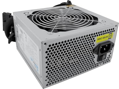 CoolBox Eco 500 85+ - Fuente de alimentación pc ATX, 80 Plus Bronze, Full Range, silenciosa. Color Gris