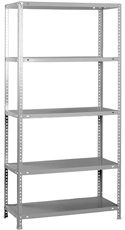 SimonRack Schwerlastregal, Lagerregal, 200x100x40 Metallregal, Kellerregal, Biegestelle 75 kg, 5 Fachböden, Grau - Advantage | 5 Höhen, Metallablage, Biegepunkt 75 kg, Korrosionsschutzlackierung, Montage mit Schrauben, Grau