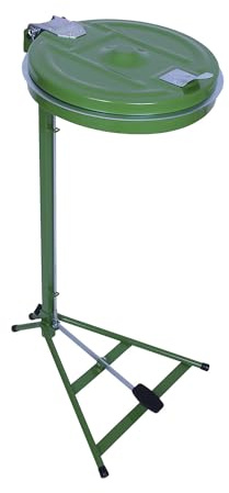 Kaiser + Kraft Müllsackständer | Standgestell, für Volumen 120 l, mit Pedal, grün, Stahldeckel