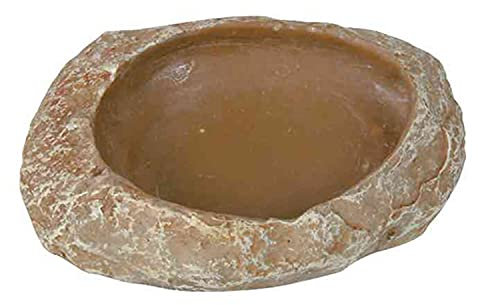 Trixie 76180 - Ciotola per Acqua e Cibo, Decorazione Simile alla Roccia della steppa, in Resina di Poliestere, Beige, 6 x 1.5 x 4.5 cm