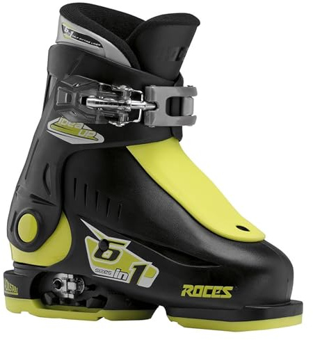 Roces 2018 Idea Adjustable Black/Lime Kid's Ski Boots 16.0-18.5