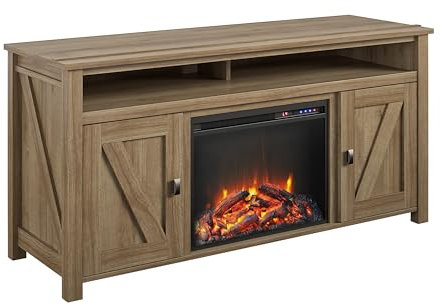 Ameriwood Home Farmington Electric Fireplace TV Console for TVs up to 60, Natural