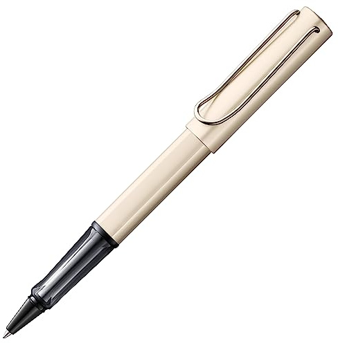 Lamy Lx palladium Tintenroller - leichter Stift mit transparentem, ergonomischem Griff & Aluminiumgehäuse - mit Tintenrollermine M 63 Strichbreite M in schwarz & Metalletui