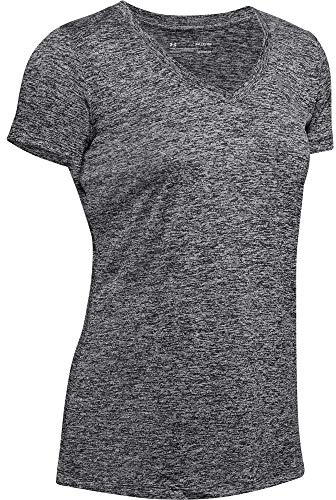 Under Armour Damen Tech Short Sleeve V - Twist, kurzärmliges & atmungsaktives Laufshirt für Frauen, ultraleichtes T-Shirt mit loser Passform