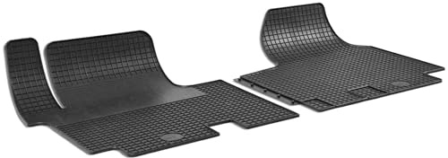 WALSER DirtGuard Gummi Fussmatten Auto für Renault Traffic II 2001-Heute, Opel Vivaro A 2006-Heute, 100% passgenaue Auto Fußmatten, robuste Universal Fußmatte Auto, Gummimatten Auto