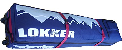 LOKKER Wheelie Team Snowboard Travel Bag, fully padded carry split deck case for upto 2 snow boards and all your ski gear, with WHEELS.