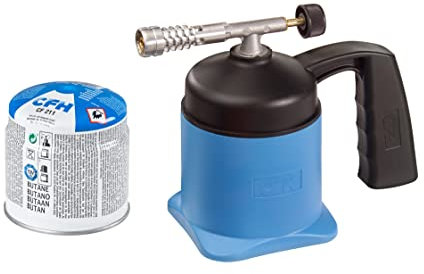 CFH Lötmeister LM 1000 - Lötbrenner inkl. Kartusche - Gas Lötgerät für Einsteiger zum Weichlöten und Hartlöten, Stufenlos regulierbare Flamme