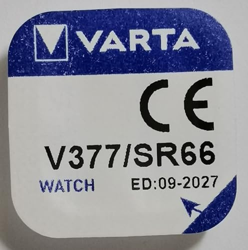 Varta Primary Silver Button V377/SR 66 Nickel-Oxyhydroxide (NiOx) 1.55 V Non-Rechargeable Battery – Non-Rechargeable Batteries (Nickel-Oxyhydroxide (NiOx), 1,55 V, 24 MAH, 6.8 mm, 6.8 mm, 2.6 mm)