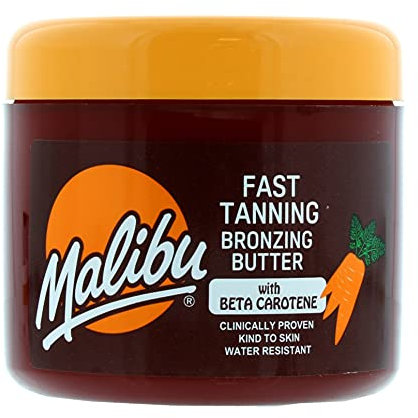 Malibu Fast Tanning Körperbutter mit Beta-Carotin, Gel, wasserfest, zur Bräunung, 300 ml