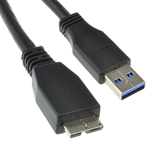 kenable USB 3.0 SuperSpeed Cable A Male to Micro B 10 Pin for External Hard Drives Tablets Samsung Galaxy Black 0.75m