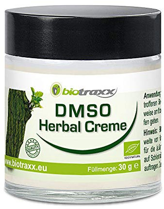 Biotraxx DMSO ( Dimethylsulfoxid ) Herbal Creme 30g - Hochwirksame Creme mit hohem Anteil an DMSO und Magnesiumöl sowie 17 Heilkräuter
