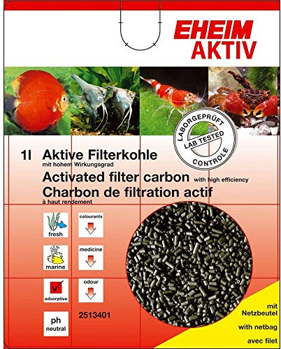 Eheim 2513101 Aktiv, Spezial-Aktivkohle mit Netzbeutel 1 L