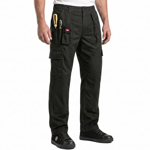 Lee Cooper Pantalon Travail Homme Cargo avec Poches Genou 320 GSM – Workwear Résistant Multi Poches, Pantalon Sécurité Entretien Facile pour Chantier (bleu marine, 32W/31L)