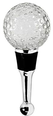 EDZARD Flaschenverschluss Golf für Champagner, Wein und Sekt, Höhe 10 cm, Golf Geschenk, Muranoglas-Art, Handarbeit (kleine Unebenheiten möglich)