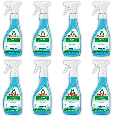 Frosch Soda Allzweck-Reiniger - kraftvoller Haushaltsreiniger, wiederverwendbare Sprühflasche, 8er Pack (8 x 500 ml)