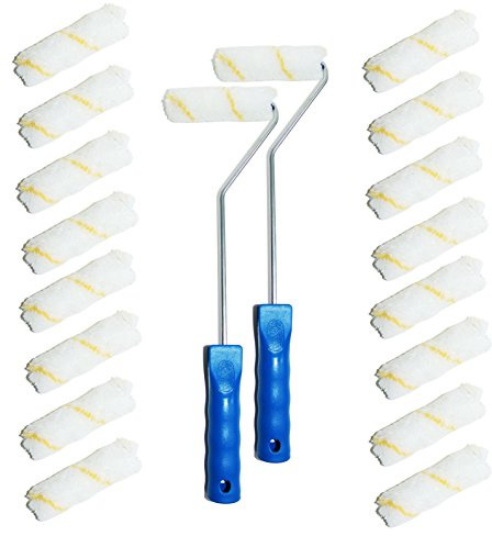 60x Farbrolle Farbwalze 10 cm Gelbfaden Malerwalze + 2x Maler Bügel 41 cm 6mm
