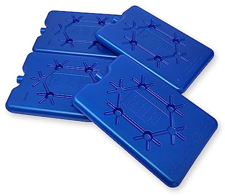 ToCi 4er Set Kühlakkus je 200 ml – Flache Blaue Kühlelemente für Kühltasche & Kühlbox | Kühlpads lebensmittelecht, wiederverwendbar & BPA-frei | Kühlplatten für Picknick, Reise & Outdoor