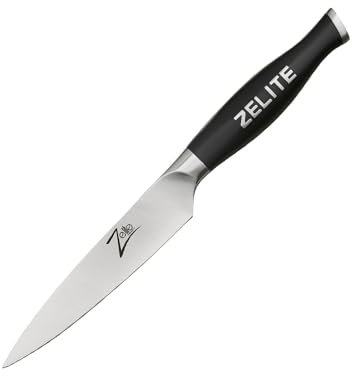 Zelite Infinity Universal- und Küchenmesser 13cm - Comfort-Pro-Serie Kochmesser – Rostfreier Deutscher Carbonstahl – Rasiermesserscharfes, Super Komfortables Mehrzweck Gemüsemesser