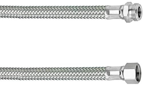 Cornat Flexibler Verbindungsschlauch - 100 mm Länge - 1/2 Zoll IG, 1/2 Zoll AG - Hochwertige Edelstahl-Umflechtung / Anschlussschlauch für Wasserhahn / Armaturenschlauch / Flexschlauch / T317312270