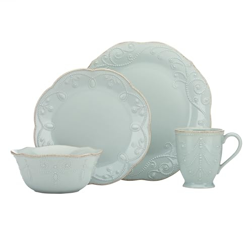 Lenox French Perle 4-Piece Place Setting, Ice Blue,12 oz