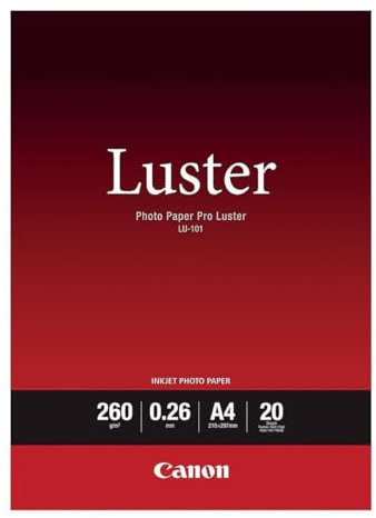 Canon A4 Pro Luster Photo Paper (Pack of 20), White