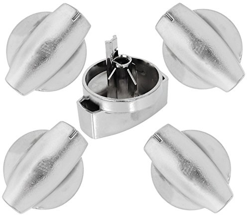 Belling äkta kokplatta kontroll knopp brytare (silver/krom - 4-pack)