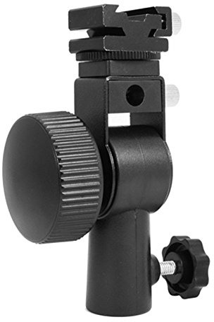 Fotga Universal Hot Shoe Mount Camera Flash Bracket Swivel Photography Umbrella Holder for Light Stand Canon Speedlite Nikon Flash Off Camera Flash --D Bracket