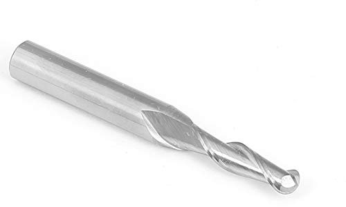 Yonico 34212-SC - Ball Nose Spiral End Mill CNC Router Bit, Diameter: 3/16, Cutting Height: 3/4, Flutes: 2-1/4 Shank