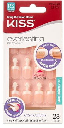 Kiss Everlasting Real Short Length French Nails, Pearl White Tip