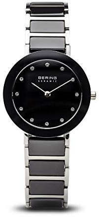 Bering Damen Quarz Uhr | Armbanduhr 29 mm Edelstahlgehäuse und Zifferblatt | Milanaisearmband | Saphierglas | 5 ATM | 11429