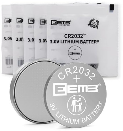 EEMB 5 Stück CR2032 Batterien CR2032 3V Lithium Knopfzellen 2032 Batterie für Autoschlüssel