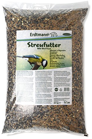 Erdtmanns Streufutter für Wildvögel – Futtermischung mit Sonnenblumenkernen, Hirse & Getreide – energiereiches Vogelfutter für Ganzjahresfütterung – für Garten, Balkon & Futterhaus (20 kg)