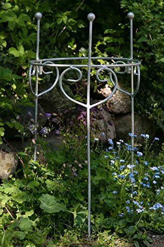 KUHEIGA Staudenhalter zum Öffnen Verzinkt H: 80cm - 2 TLG. Strauchhalter Rankgerüst, Zink