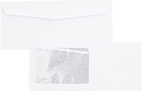 LUXPaper #10 All Purpose Window Envelopes | Security Tint | 4 1/8 x 9 1/2 | White | 24lb. Text | 500 Qty