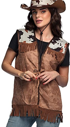 Boland 54322 - Western Weste für Erwachsene, Größe M, Faschingskostüme, Jacke, Cowboy, Indianer, Kostüm, Karneval, Mottoparty