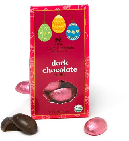 LAKE CHAMPLAIN CHOCOLATES Organic Dark Truffle Egg Bag, 5.5 OZ