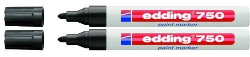 edding Lackmarker 750 Industrie, 2-4 mm (2er Pack, Schwarz)