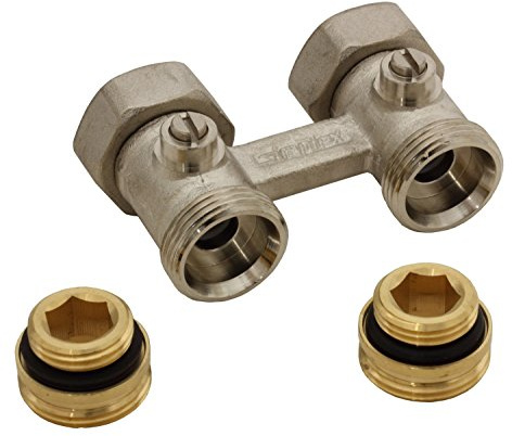 Simplex Zweirohr Hahnblock D1/50 Standard, Durchgangsform, absperrbar, mit 1/2 IG F10011