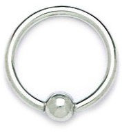 14 ct weiß gold 14 Gauge Circular Body Piercing Schmuck Bead Ring – Maßnahmen 14 x 14 mm