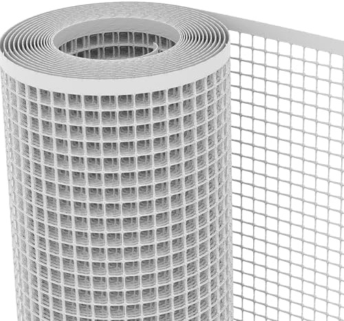 Tenax Malla de Plástico Quadra 20 Plata 1,00x5 m, Malla Protectora Multiuso para Balcones, Vallas y Cercados