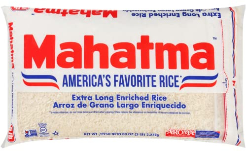Mahatma Extra-Long-Grain Rice 5-Pound Rice Bag, Gluten-Free and Non-GMO White Rice Bulk Bag