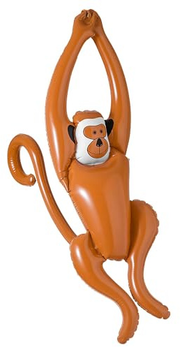 W WIDMANN MILANO Party Fashion - Aufblasbarer Affe | Ca. 90 cm Dschungel-Dekoration für Safari-, Sommer- und Mottopartys