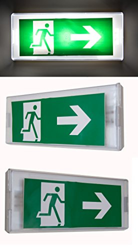Cartel con luz de emergencia para salida de emergencia, 220.00V