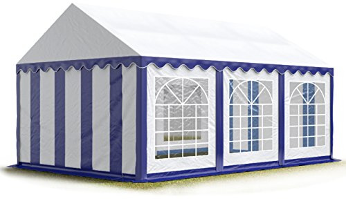 Tendone per feste 3x6 m PVC blu-bianco 100% impermeabile Gazebo da giardino Tendone da esterno Tenda party