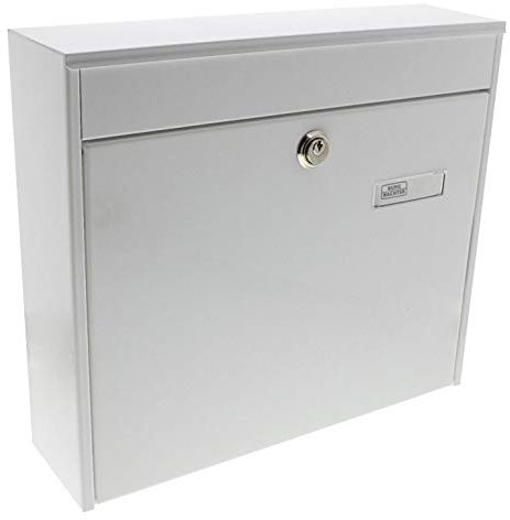 BURG-WÄCHTER Cassetta Postale da Recinzione, Formato di Inserimento A4, Norma EU EN 13724, Include 2 chiavi, Acciaio zincato, Potsdam 878 W, Bianco